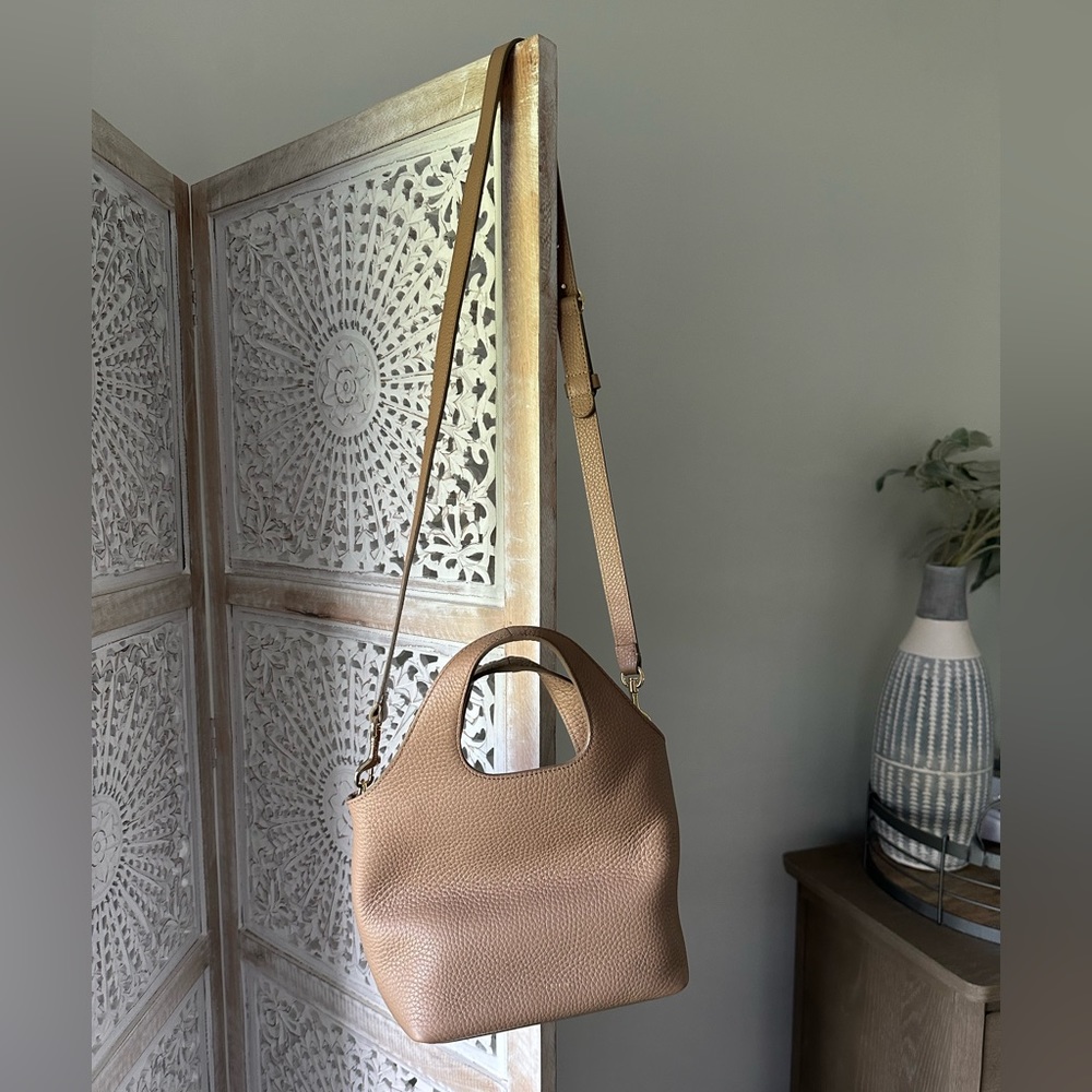 Cuyana Mini System Tote in Cappuccino with Crossbody Strap